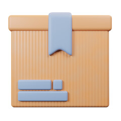 3d cardboard box icon or delivery package minimal 3d rendering