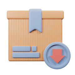 3d cardboard box icon or delivery package minimal 3d rendering