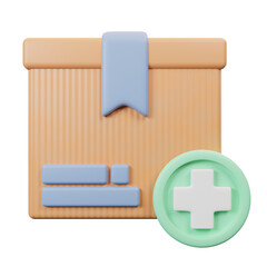 3d cardboard box icon or delivery package minimal 3d rendering
