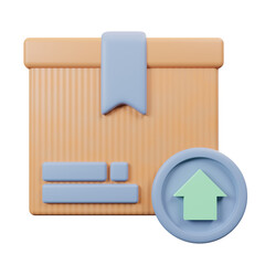 3d cardboard box icon or delivery package minimal 3d rendering