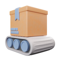 Conveyor Belt 3D Icon  or delivery package minimal 3d rendering