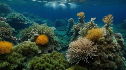 Naklejka na ściany i meble Coral reef in the sea