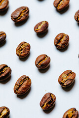 Coffee beans on white background - stock photo