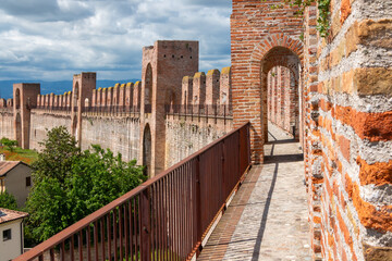 The patrol walkway of the medieval walls of Cittadella	