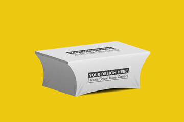 Trade Show Table Cover on Yellow Background Vector Illustration.