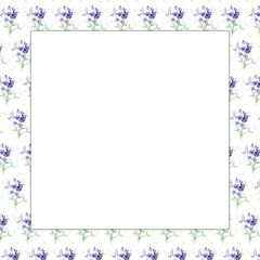 Watercolor floral frame hand draw illustration for invitation , wedding or greeting cards