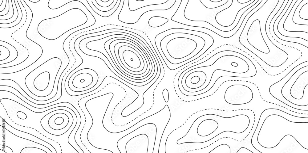 Fototapete Topographic map background concept with space for your copy.Topographic background and texture, monochrome image..Gray and white wave abstract topographic map contour, lines Pattern background.