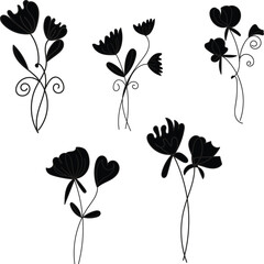 vector floral decorative ornaments pack