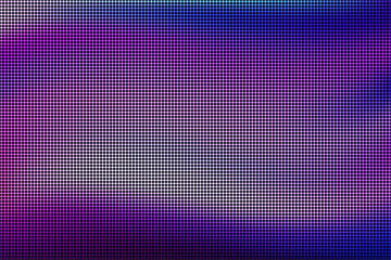 Purple LED screen macro texture with glowing circle pixels. Vector illustration. Digital background of blue videowall. Electronic diode TV panel