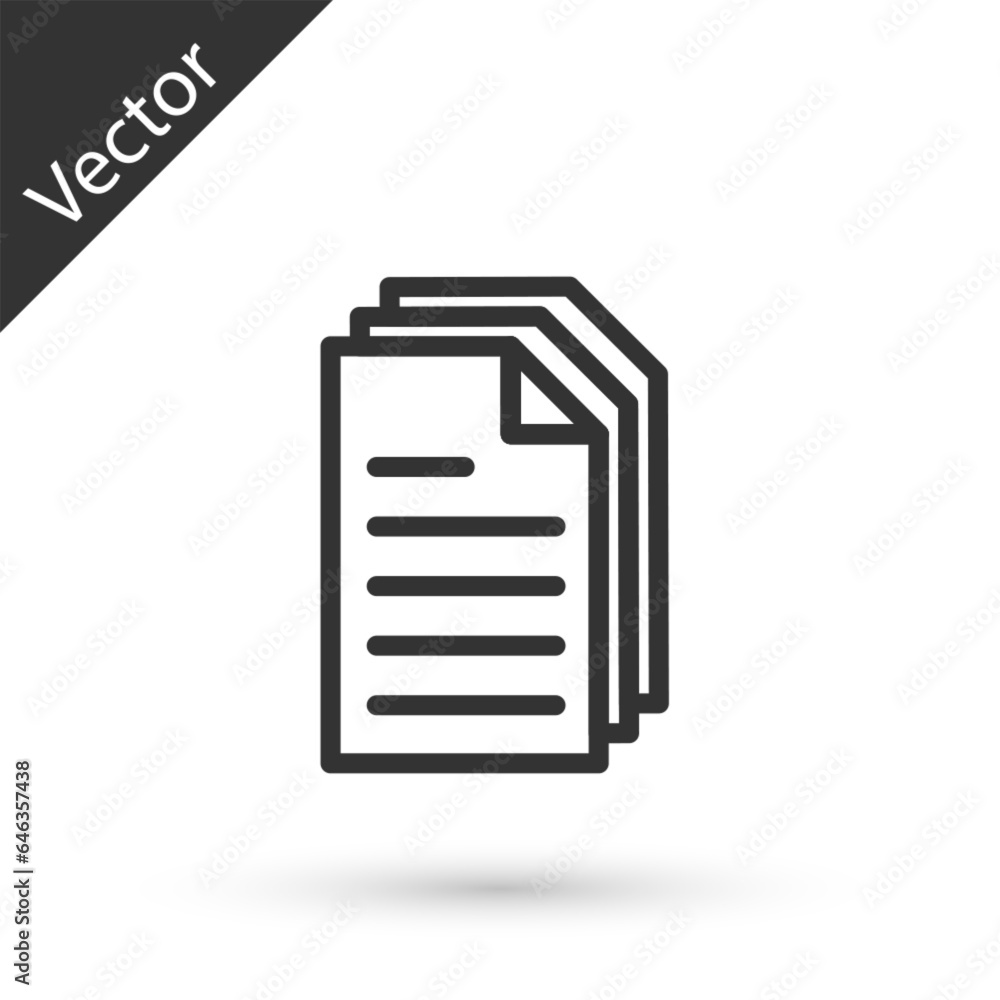 Poster grey line file document icon isolated on white background. checklist icon. business concept. vector