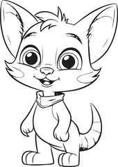 Colouring page for kids toddler and toddlers, minimal cute fox illustration one thick single outline drawing artwork