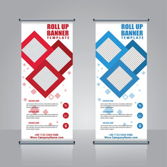 Modern Roll up banner standee design template