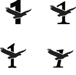 Initials Logo Design Alphabet Letter I Eagle Logo Design Concept