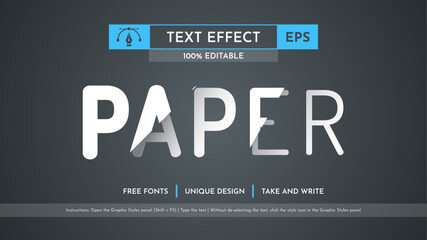 Cut Papers - Editable Text Effect, Font Style
