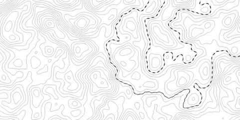Pattern with lines and dots The stylized height of the topographic map contour in lines and contours isolated on transparent. Black and white topography contour lines map isolated on white background.