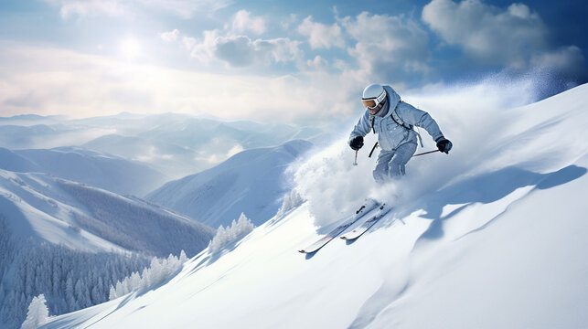 Sunny Alpine Skiing Adventure