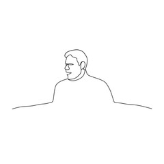 a man drawn using a one-line vector