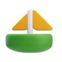 3D Sailboat Illustration