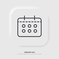 Calendar and time thin line icon. Minimal flat vector illustration. Included simple outline icons as schedule, reminder, appointment, planner, event time, timer, clock.