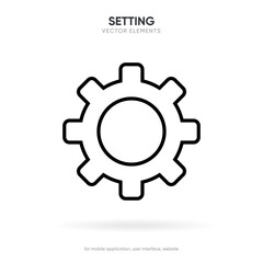 Setting icon vector. Tools, cog, gear sign isolated on white background. Help options account concept. Trendy Flat style for graphic design. Icons for adjustment, gauge, tune, test.
