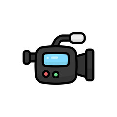 Video Camera Cartoon Vector Icon Illustration. Technology Icon Concept Isolated Premium Vector. Flat Cartoon Style