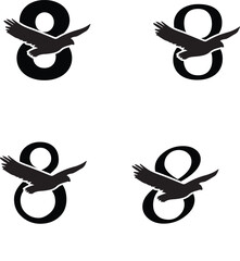 Naklejka premium Initials Logo Design Alphabet Letter I Eagle Logo Design Concept