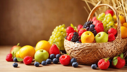 Mixed fruits in a table