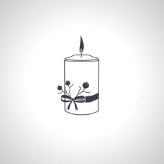 Christmas candle isolated icon on white background