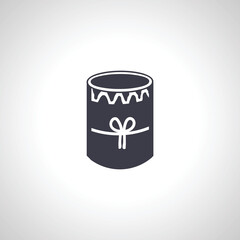 cylinder gift box isolated icon on white background