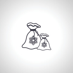 santa claus gift bag sack isolated icon on white background