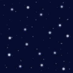 Fototapeta na wymiar Night starry sky with snowflakes
