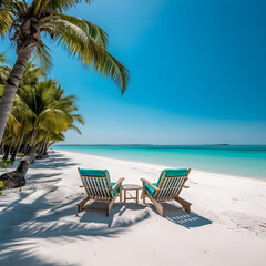 beach with palm trees