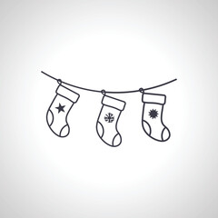 christmas stocking icon. Christmas sock gift isolated icon on white background
