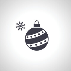 christmas tree toy ball isolated icon on white background