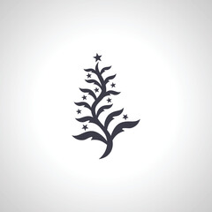 Christmas tree silhouette isolated icon on white background