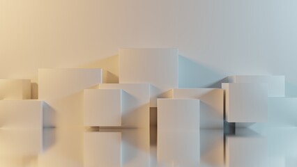 Abstract 3d cubes background.  3d rendering
