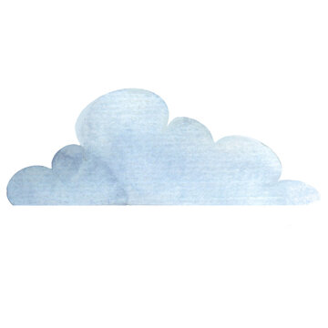clouds painted by watercolor, clouds in the sky, hand drawn isolated pictures