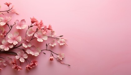 pink cherry blossom in spring frame