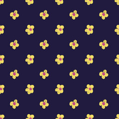 simple flowers painted with oil pastel, abstract flora pattern