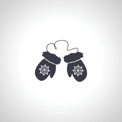 winter mittens isolated icon on white background