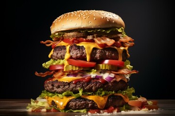 towering burger. Generative AI