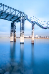 Bridge at sunrise in cologne germany