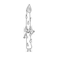 Coloring page funny asparagus. Coloring book for kids. Educational activity for preschool years kids and toddlers with cute animal. Vector illustration