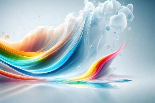 Crystal white background ,digital art ,minimalism, abstract art, textures, rainbow smoke in  HD background