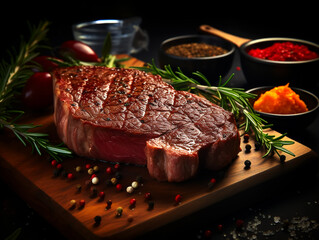 Beef grill steak as Advent creation