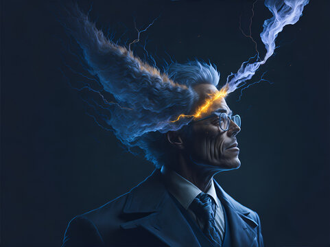 Moment of a scientist's "Eureka!" breakthrough. AI Generated