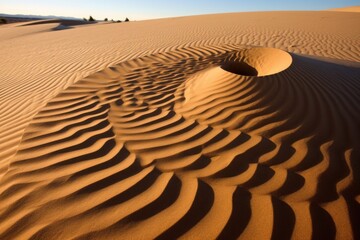 Naklejka premium turbine shadow interacting with patterns on a sand dune