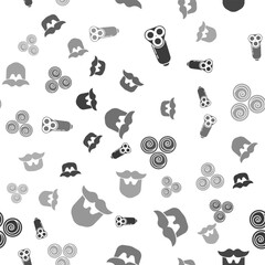 Set Electric razor blade for men, Mustache and beard, Towel rolls and Mustache and beard on seamless pattern. Vector