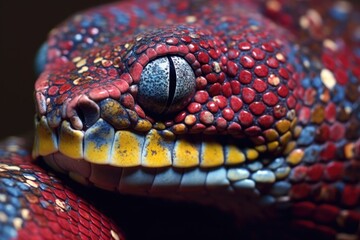 Fototapeta premium macro shot of venom gland inside snakes head