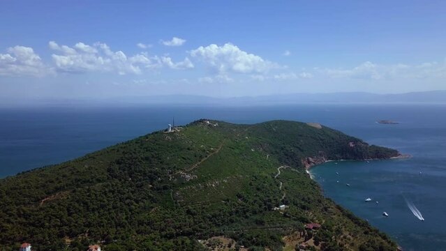 Aerial view on Prince Islands in the Sea of Marmara near Istanbul Turkey